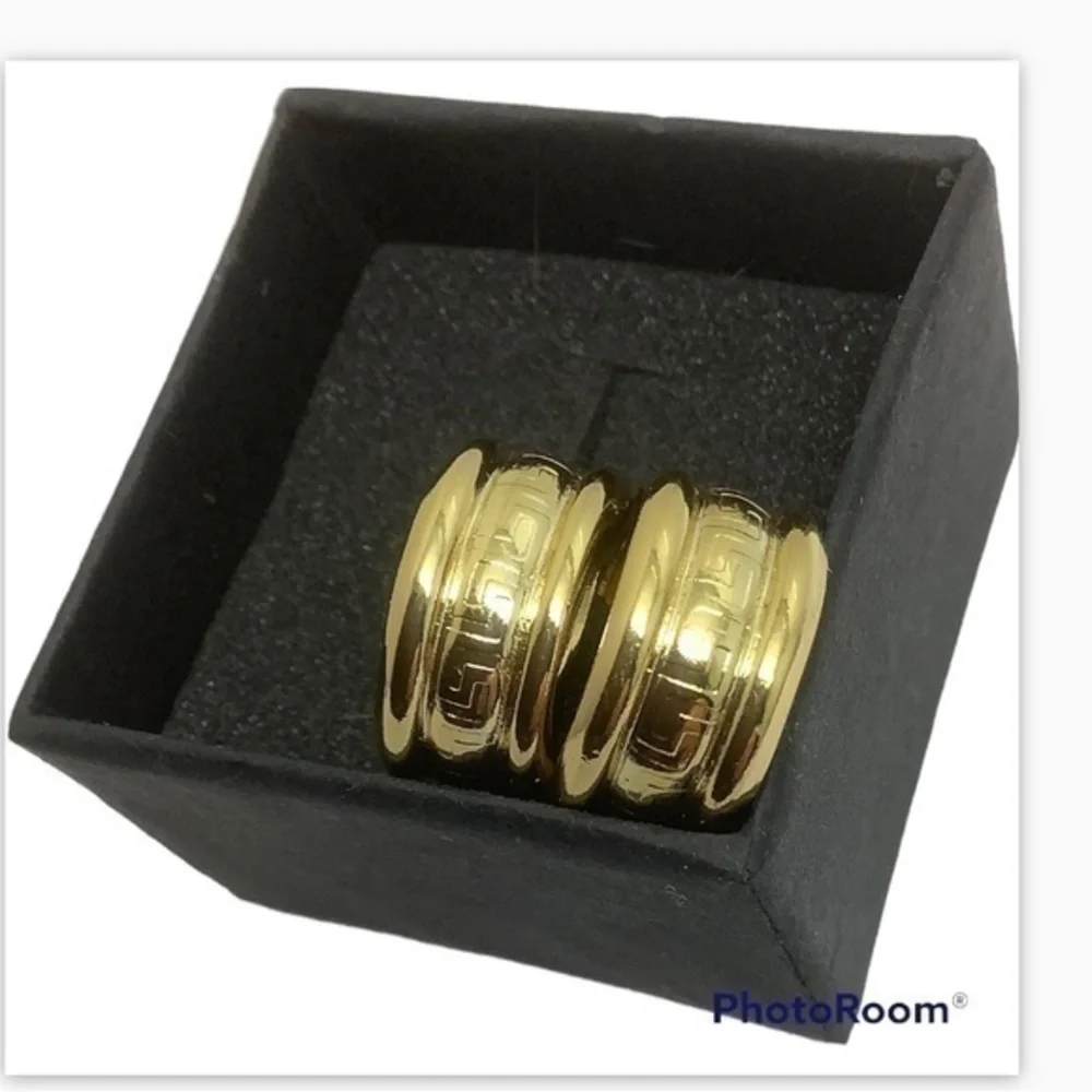 - Gold over sterling silver huggie earrings